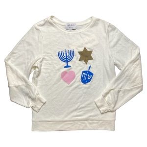 ❌SOLD❌Wildfox Kids Bright Hanukkah Baggy Beach Jumper in Vanilla (Off White) NWT